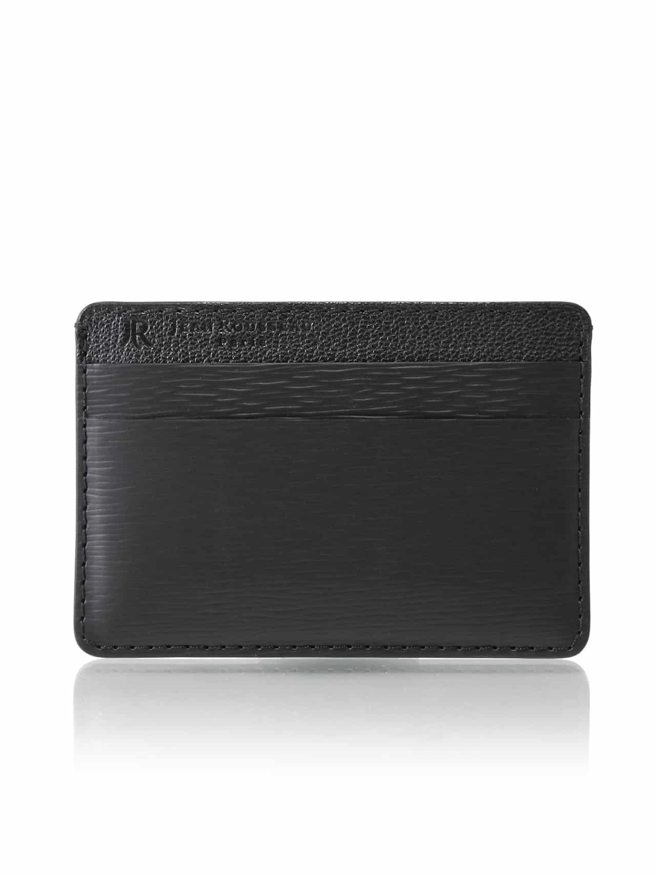 JEAN ROUSSEAU レザーカードケース 6ポケット ブラック - 財布、帽子 