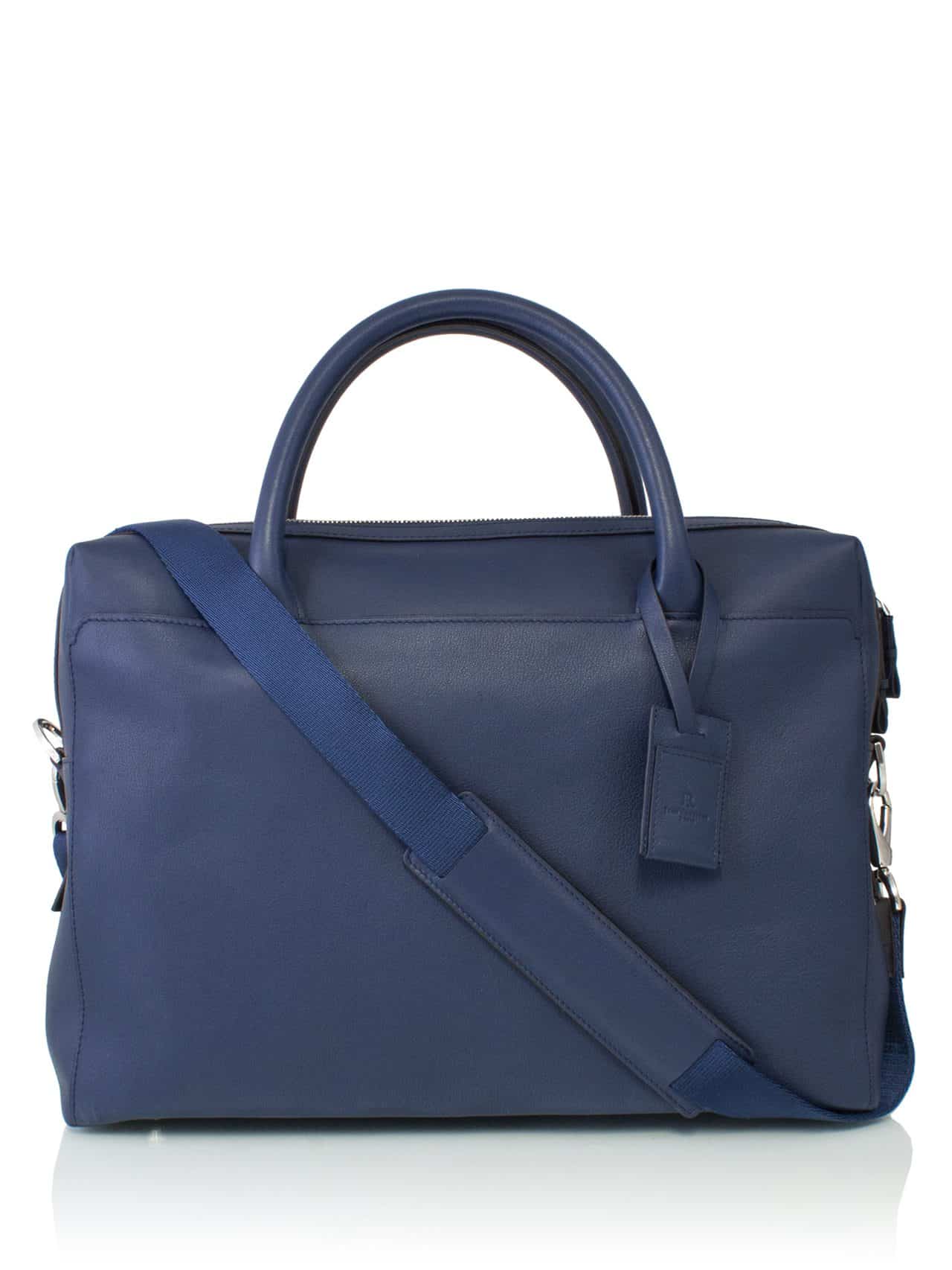 Soft briefcase blue calf - Maison Jean Rousseau