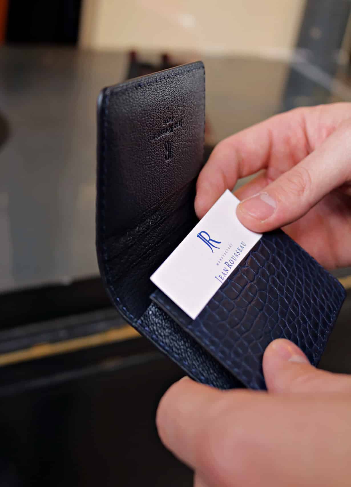 Business Cardholder Dark blue Semi matte Alligator - Maison Jean