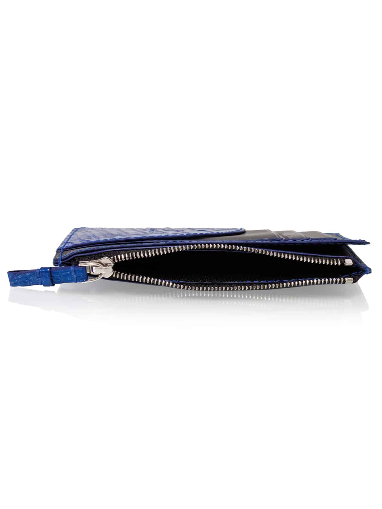 Crocodile Alligator Faux Backpack & Wallet Set (blue)