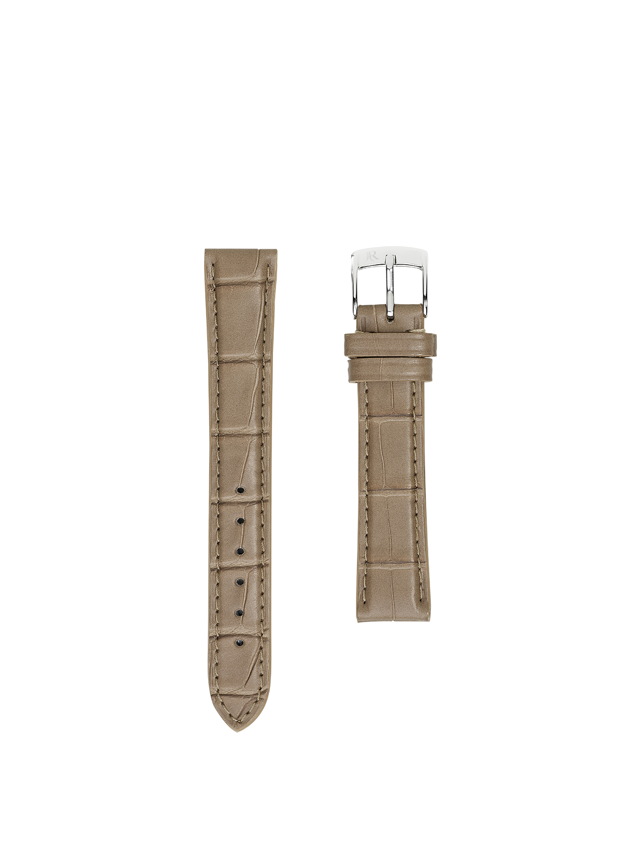 Light green padded stitched 14 MM leather watch band strap