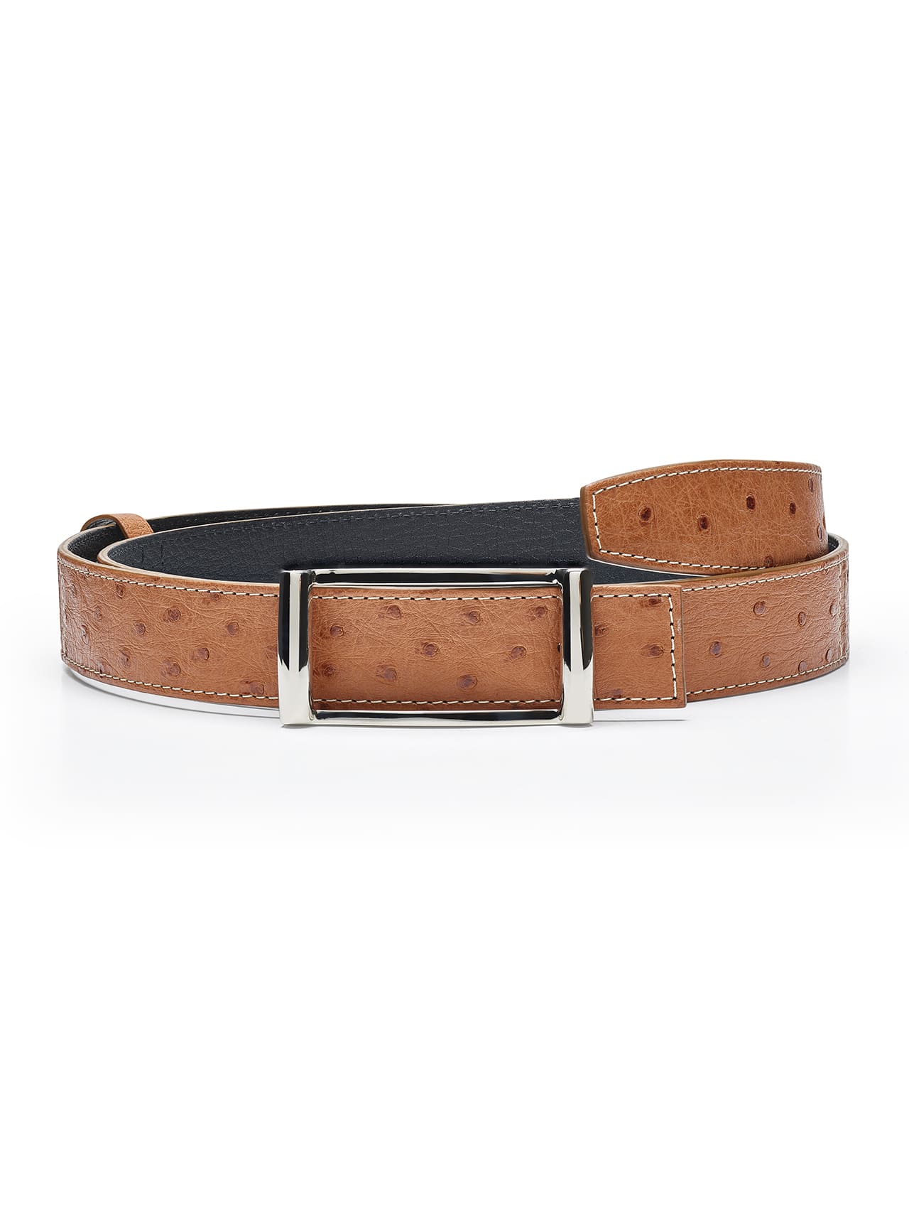 Brown Ostrich Leather Belt