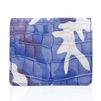 Pocket Wallet blue shiny alligator - Maison Jean Rousseau