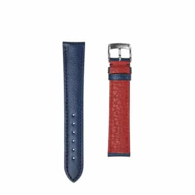 jean rousseau leather strap blue red