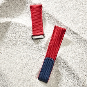 velcro watch strap white blue red technical fabric rubber