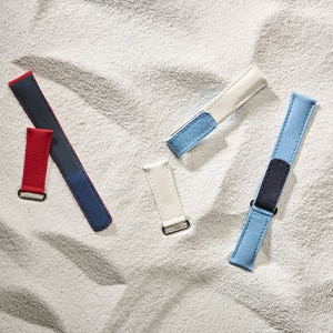 velcro watch strap white blue red technical fabric rubber
