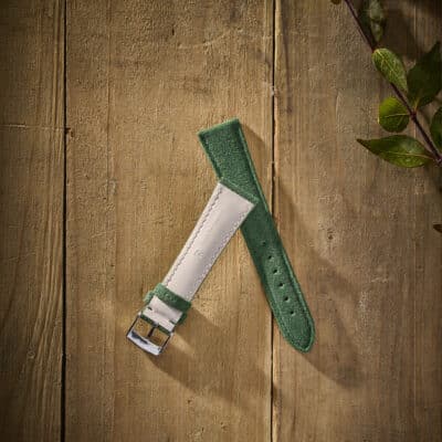 french cottage watch strap green alcantara