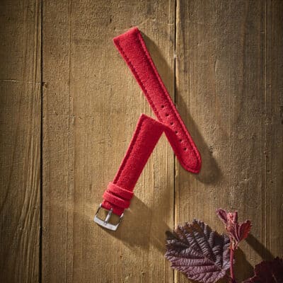 french cottage watch strap red alcantara