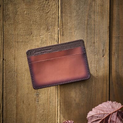 french cottage wallet leather brown printed calf