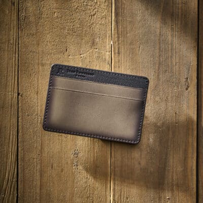 “Essentiel” slim cardholder taupe printed calf