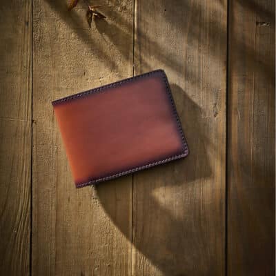 “Hipster” wallet brown printed calf