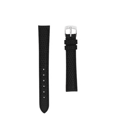 quality watch strap shiny lizard black