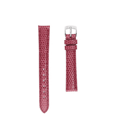 quality watch strap shiny lizard pink