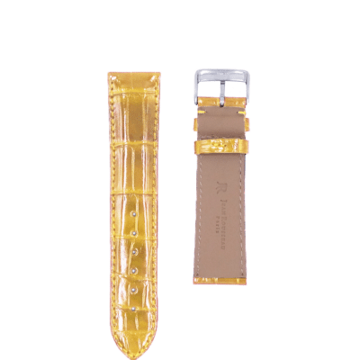 quality watch strap shiny alligator yellow