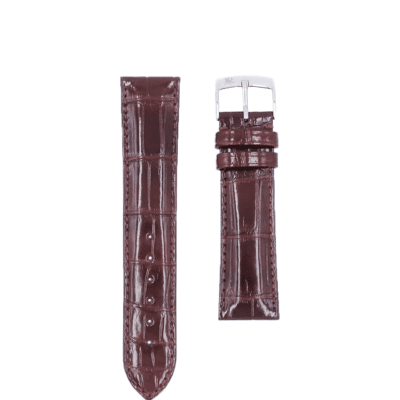 quality watch strap shiny alligator dark red