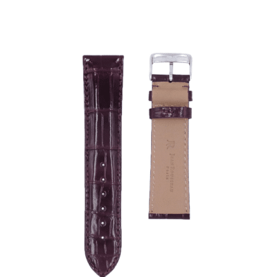 quality watch strap shiny alligator brown