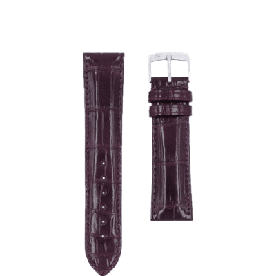 quality watch strap shiny alligator purple