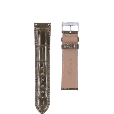 quality watch strap shiny alligator grey