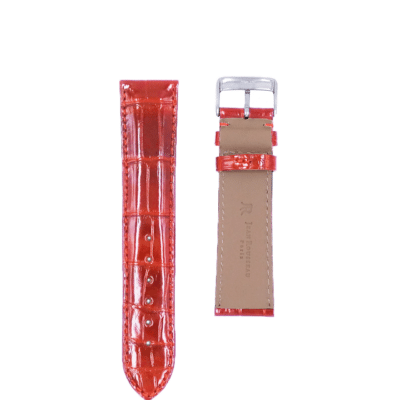 quality watch strap shiny alligator red