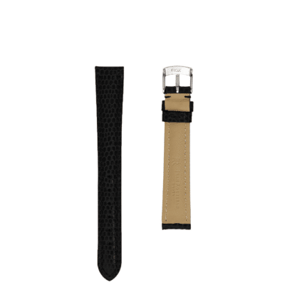 quality watch strap shiny lizard black