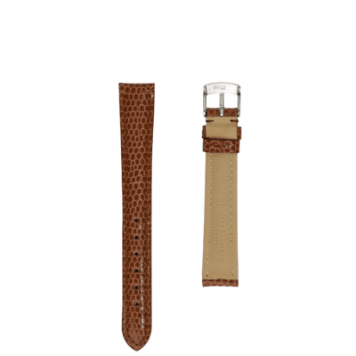 quality watch strap shiny lizard brown