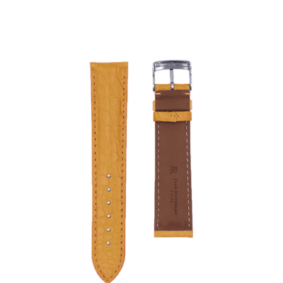 quality watch strap shiny alligator yellow