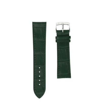 Flat Watch strapShiny alligatorGreen