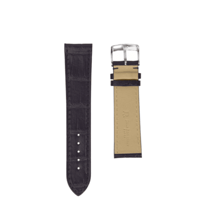 <span class="cat_name">Flat Watch strap</span><br><span class="material_name">Shiny alligator</span><br><span class="color_name">Anthracite</span>