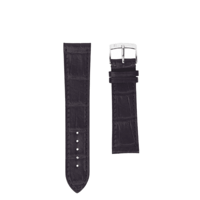 Flat Watch strapShiny alligatorAnthracite