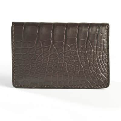 cardholder brown semi matte alligator