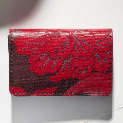 Business Cardholder red Saibi Karahana Kimono