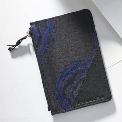 Easy wallet blue Suminagashi Kimono