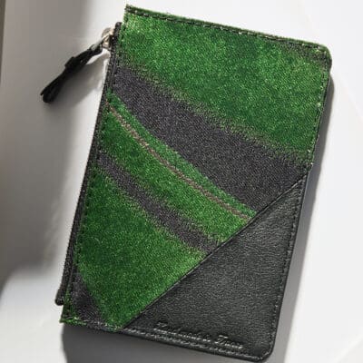 “Essentiel” slim cardholder green Shokaku Kimono