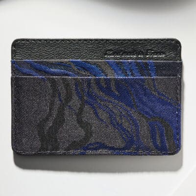 “Essentiel” slim cardholder blue Suminagashi Kimono