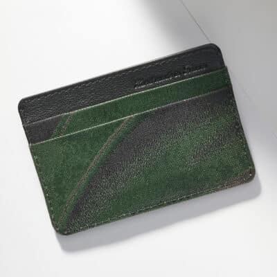 “Essentiel” slim cardholder green Shokaku Kimono