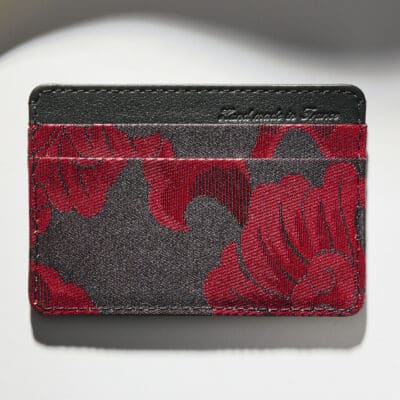 “Essentiel” slim cardholder red Saibi Karahana Kimono