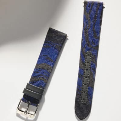 Padded Chic watch strap blue Suminagashi Kimono