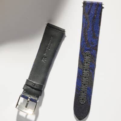 Padded Chic watch strap blue Suminagashi Kimono