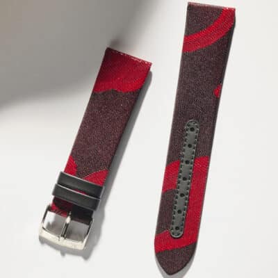 Padded Chic watch strap red Saibi Karahana Kimono