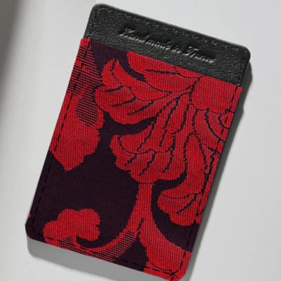 Pass case red Saibi Karahana Kimono