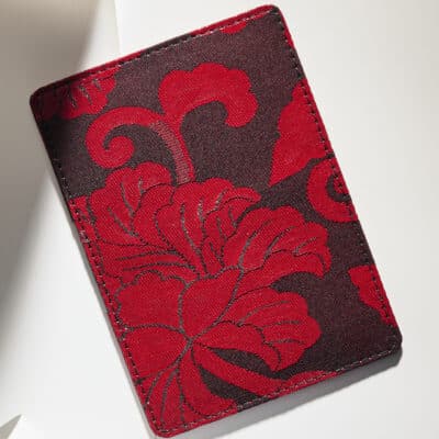 Simple Cardholder red Saibi Karahana Kimono